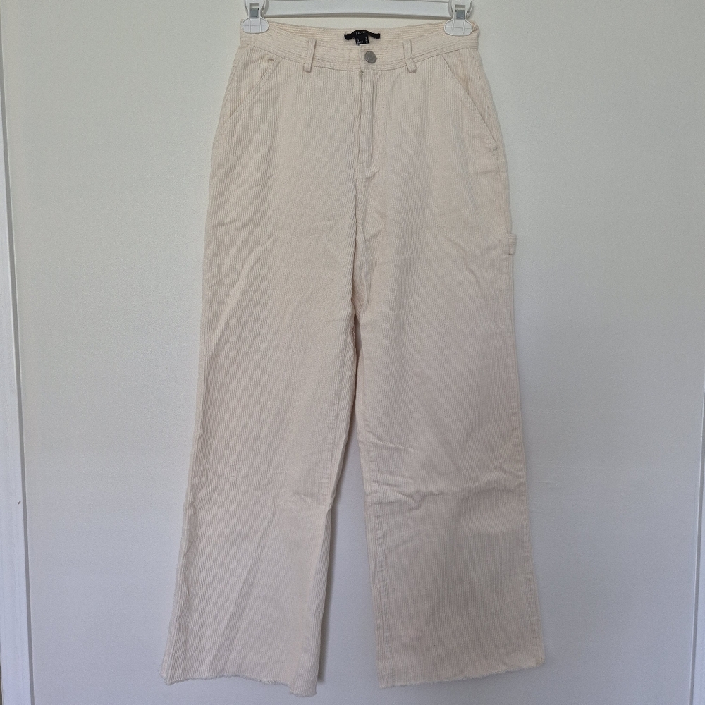 Cream Wide-Leg Pants